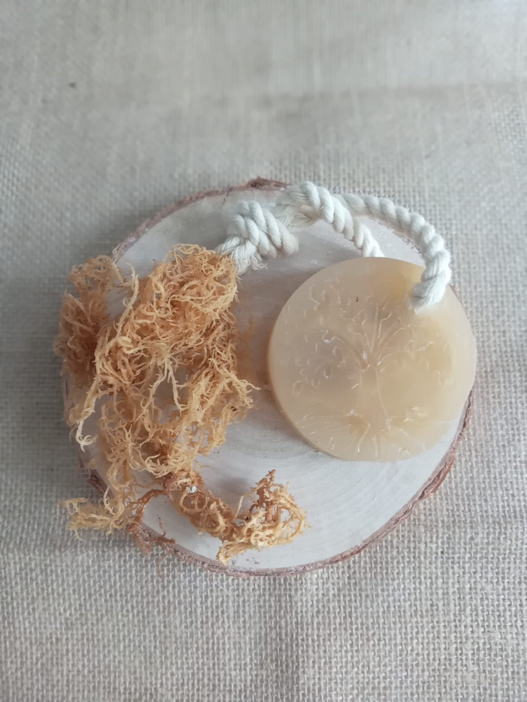 Organic Irish Sea Moss Loofah Soap On Rope