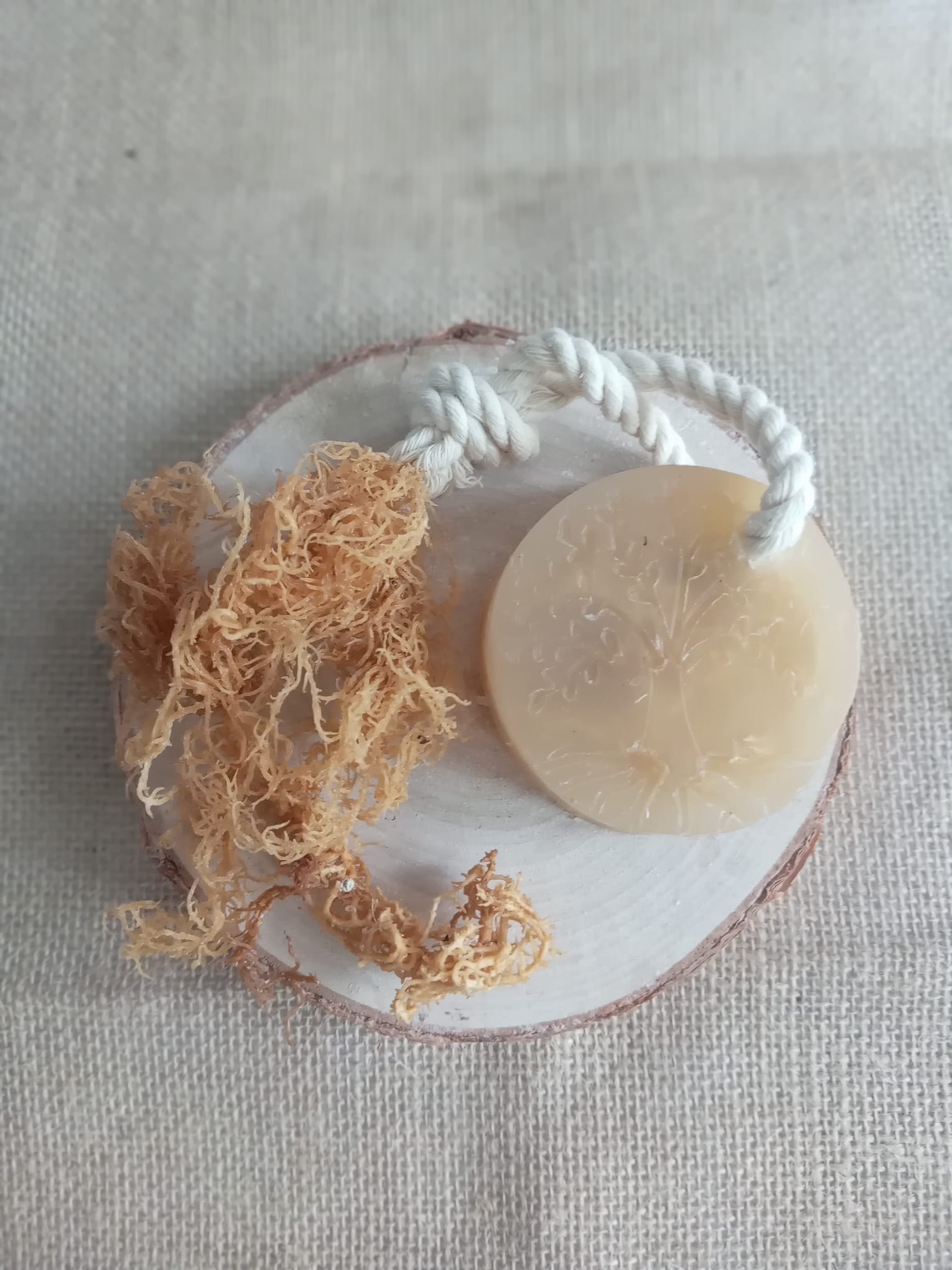 Organic Irish Sea Moss Loofah Soap On Rope